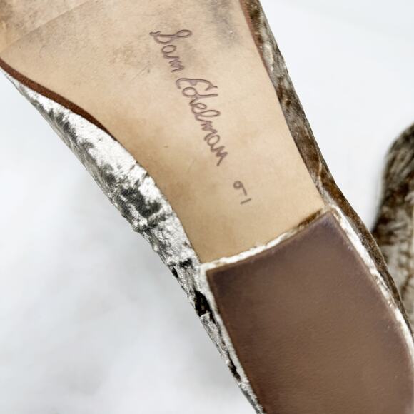 [Sam Edelman] Janina Prosecco Luster Pearl Buckle Velvet Square Toe Flats Size 9 - Picture 11 of 11